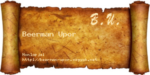 Beerman Upor névjegykártya